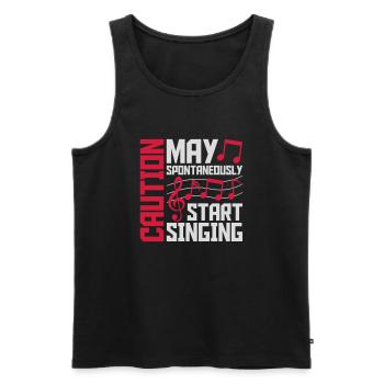 may spontaneously start singing - Männer Premium Bio Tank Top - Schwarz - Vorne - AI Model Male 178 light (178cm)