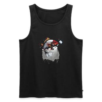 Japanese Carp - Men's Premium Organic Tank Top - black - Front - AI Model Male 178 light (178cm)