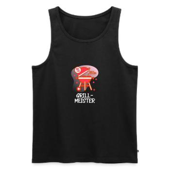 Grillmeister Grillen Essen (Rot) - Männer Premium Bio Tank Top - Schwarz - Vorne - Michal (187cm)