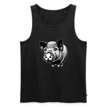 pig sweet pigs pigs animal animals 9 - Men's Premium Organic Tank Top - black - Front - AI Model Male 178 light (178cm)
