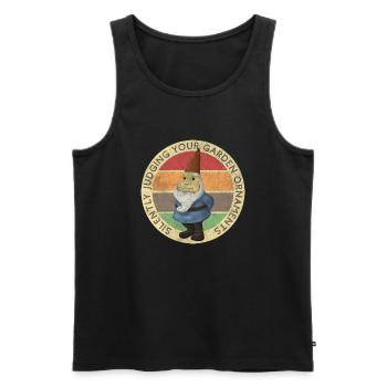 Lustiges Gartentee stumm beurteilen Gartenzwerg - Männer Premium Bio Tank Top - Schwarz - Vorne - AI Model Male 178 light (178cm)