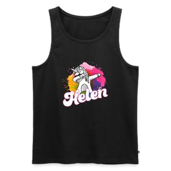 HELEN - Beautiful name with dabbing unicorn - Men's Premium Organic Tank Top - black - Front - Michal (187cm)