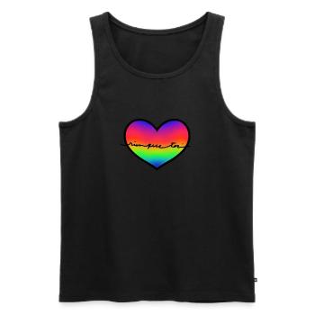 rainbowheart "rien que toi" - Débardeur bio Premium Homme - noir - Devant - Michal (187cm)