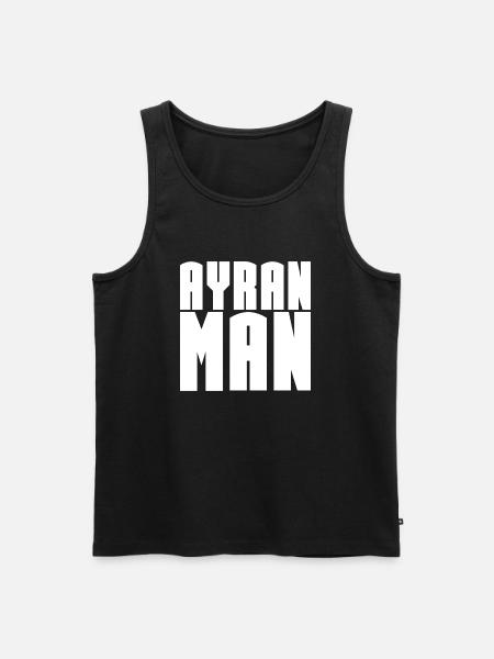 AYRAN MAN Cool Superhero Funny - Men's Premium Organic Tank Top - black