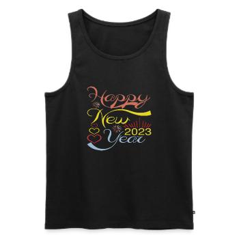 Happy New Year 2023 - Männer Premium Bio Tank Top - Schwarz - Vorne - Michal (187cm)