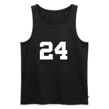 Anzahl 24 - Männer Premium Bio Tank Top - Schwarz - Vorne - AI Model Male 178 light (178cm)