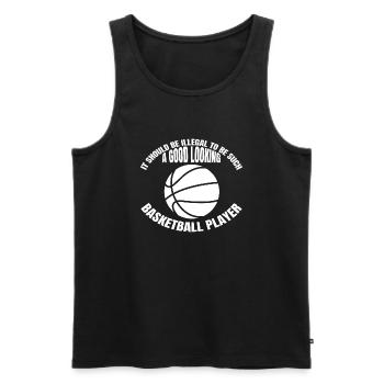 Basketballer Basketball Basketballliebhaber Verein - Männer Premium Bio Tank Top - Schwarz - Vorne - Michal (187cm)