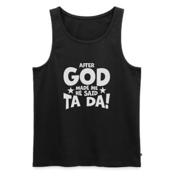 after god made me - Men's Premium Organic Tank Top - black - Front - Michal (187cm)