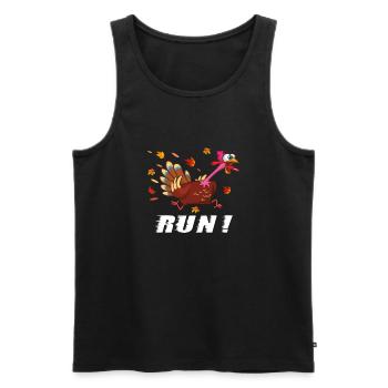 Thanksgiving Running Turkey - Débardeur bio Premium Homme - noir - Devant - Michal (187cm)