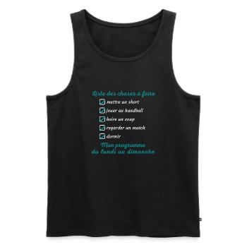 Vêtement liste de chose a faire sur le Handball. - Débardeur bio Premium Homme - noir - Devant - Michal (187cm)
