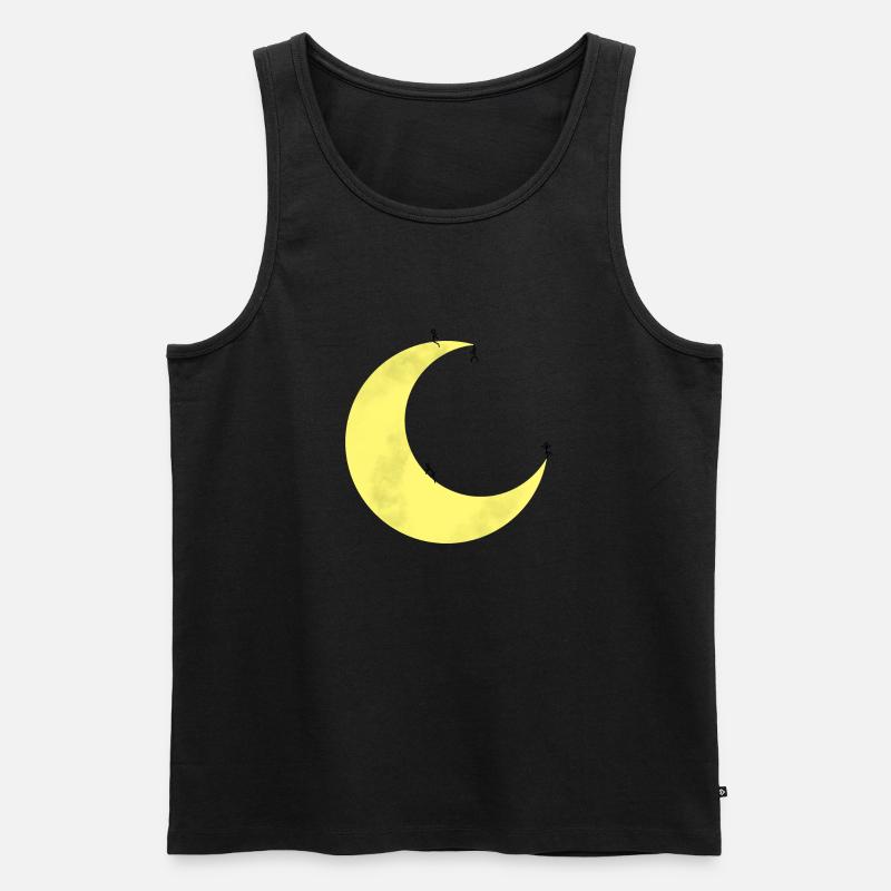 Mond mit Strichmännchen - Männer Premium Bio Tank Top - undefined