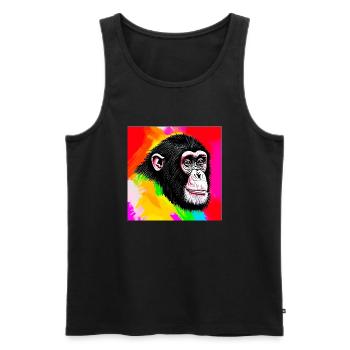 Illustration eines Porträts eines Schimpansen - Männer Premium Bio Tank Top - Schwarz - Vorne - Michal (187cm)