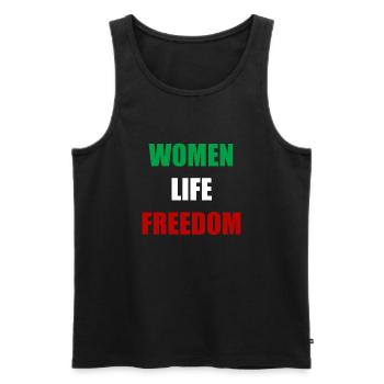 Women life freedom - Männer Premium Bio Tank Top - Schwarz - Vorne - Michal (187cm)