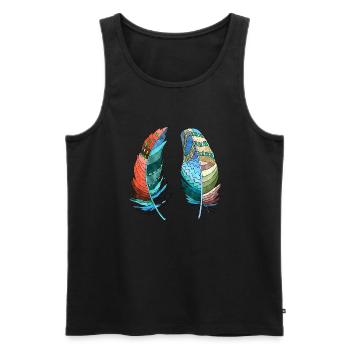 Feder - Männer Premium Bio Tank Top - Schwarz - Vorne - Michal (187cm)