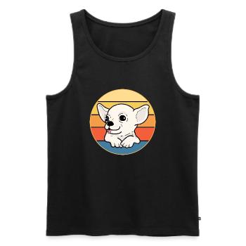 Mignon Chihuahua Dog Breed Vintage Retro Sunset - Débardeur bio Premium Homme - noir - Devant - Michal (187cm)