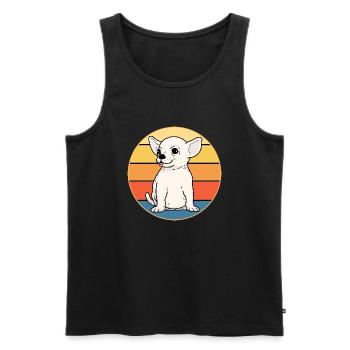 Mignon Chihuahua Dog Breed Vintage Retro Sunset - Débardeur bio Premium Homme - noir - Devant - Michal (187cm)