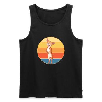 Mignon Chihuahua Dog Breed Vintage Retro Sunset - Débardeur bio Premium Homme - noir - Devant - Michal (187cm)