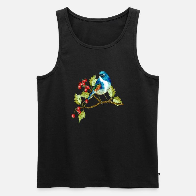 Bunter Vogel - Männer Premium Bio Tank Top - Schwarz