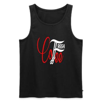 Fresh Coffee - Männer Premium Bio Tank Top - Schwarz - Vorne - Michal (187cm)
