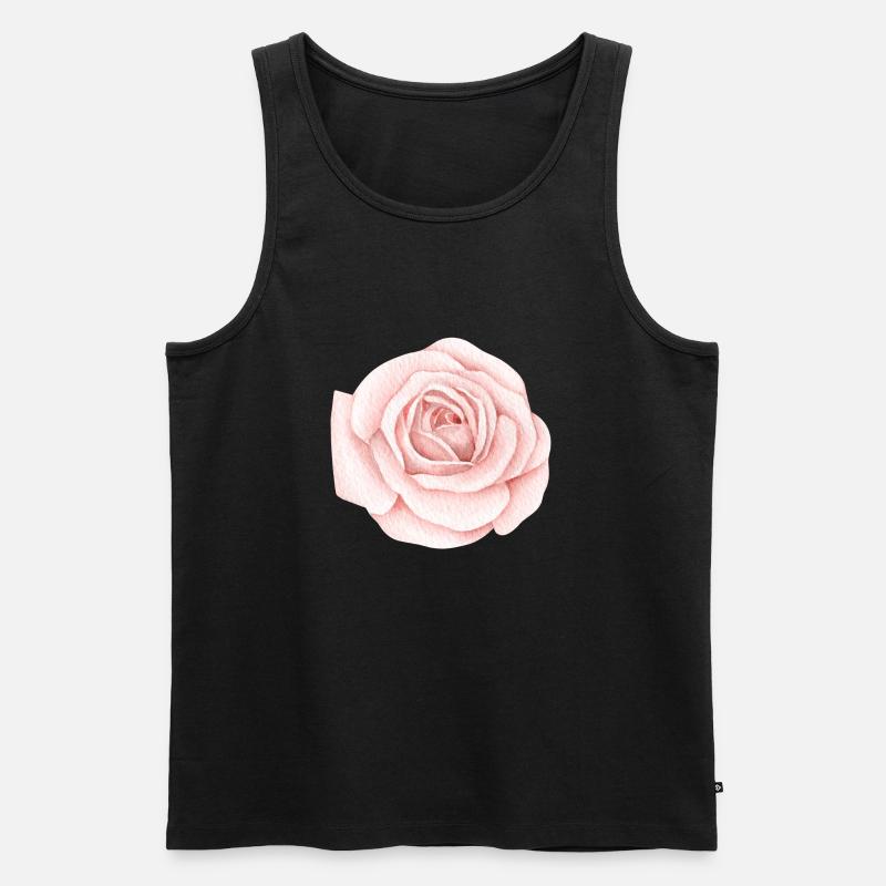 Rose - Männer Premium Bio Tank Top - Schwarz