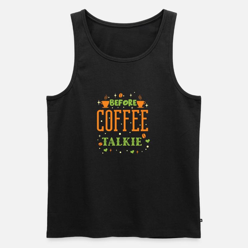 Kaffee vor Talkie - Männer Premium Bio Tank Top - Schwarz