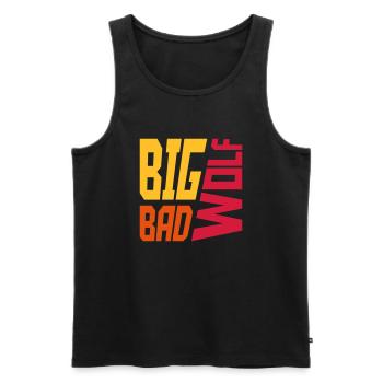 Citation du Grand Méchant Loup - Débardeur bio Premium Homme - noir - Devant - AI Model Male 178 light (178cm)