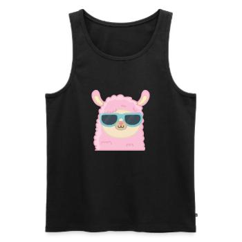 Coole Lama - Männer Premium Bio Tank Top - Schwarz - Vorne - Michal (187cm)
