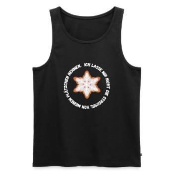 Weihnachten - Spruch - Plätzchen - Männer Premium Bio Tank Top - Schwarz - Vorne - Michal (187cm)