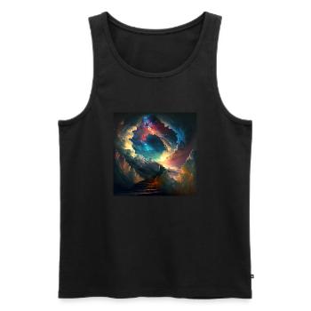 Treppe zu den Sternen - Männer Premium Bio Tank Top - Schwarz - Vorne - Michal (187cm)