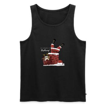 Weihnachten - Spruch - Geschenke - Katze - Männer Premium Bio Tank Top - Schwarz - Vorne - Michal (187cm)