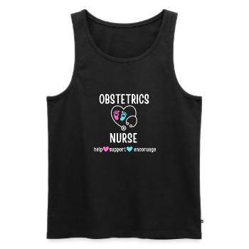 Krankenschwester für Geburtshilfe - Männer Premium Bio Tank Top - Schwarz - Vorne - AI Model Male 178 light (178cm)