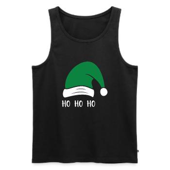 HO HO HO - Men's Premium Organic Tank Top - black - Front - AI Model Male 178 light (178cm)