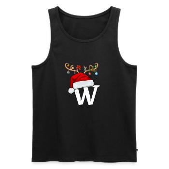 Brief W Weihnachtsmütze - Männer Premium Bio Tank Top - Schwarz - Vorne - Michal (187cm)