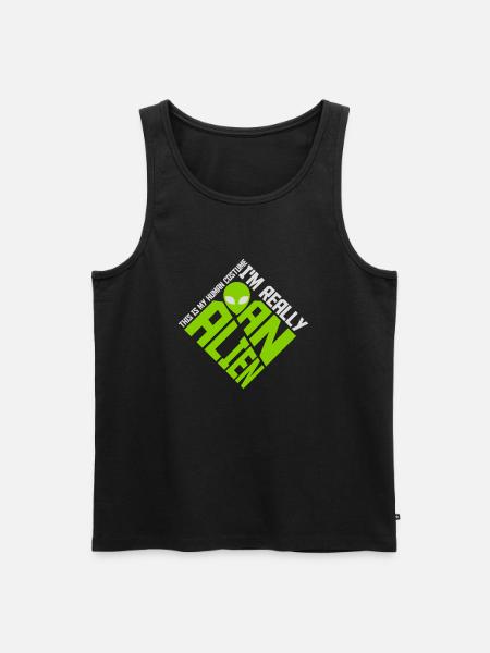 human costume alien quote - Men's Premium Organic Tank Top - black