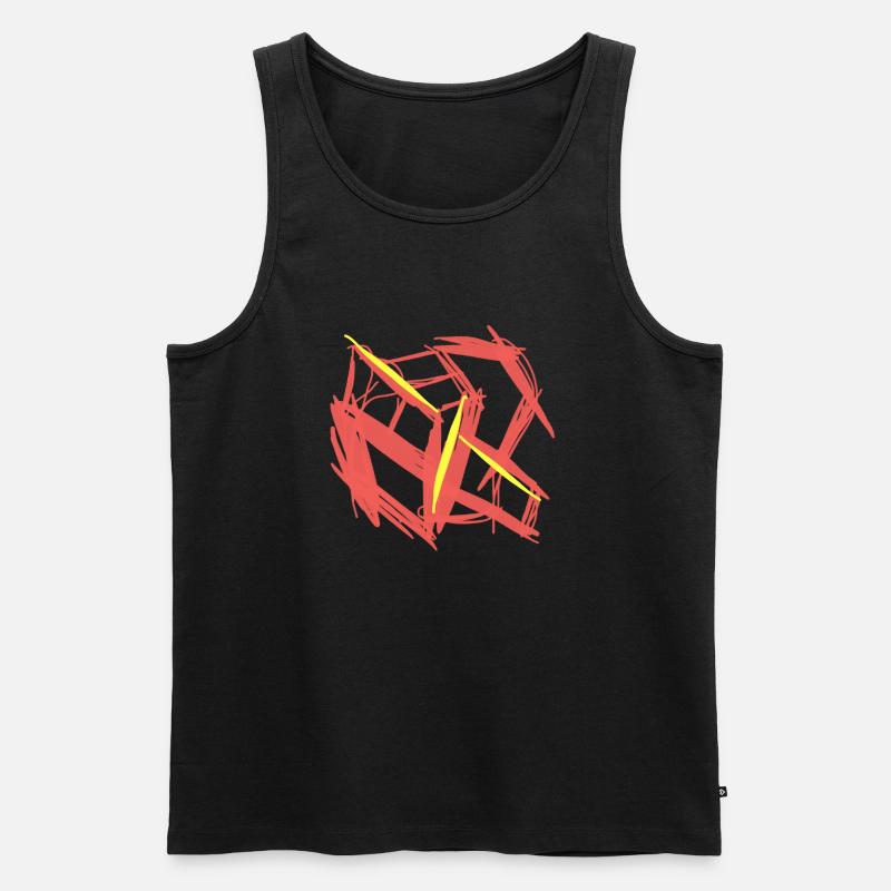 Abstract galvanized cube - Men's Premium Organic Tank Top - black