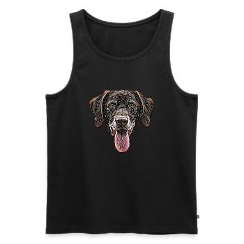 Chocolate Labrador Retriever Face - Men's Premium Organic Tank Top - black - Front - AI Model Male 178 light (178cm)
