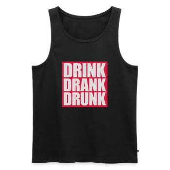 drink drank drunk Zitat - Männer Premium Bio Tank Top - Schwarz - Vorne - AI Model Male 178 light (178cm)
