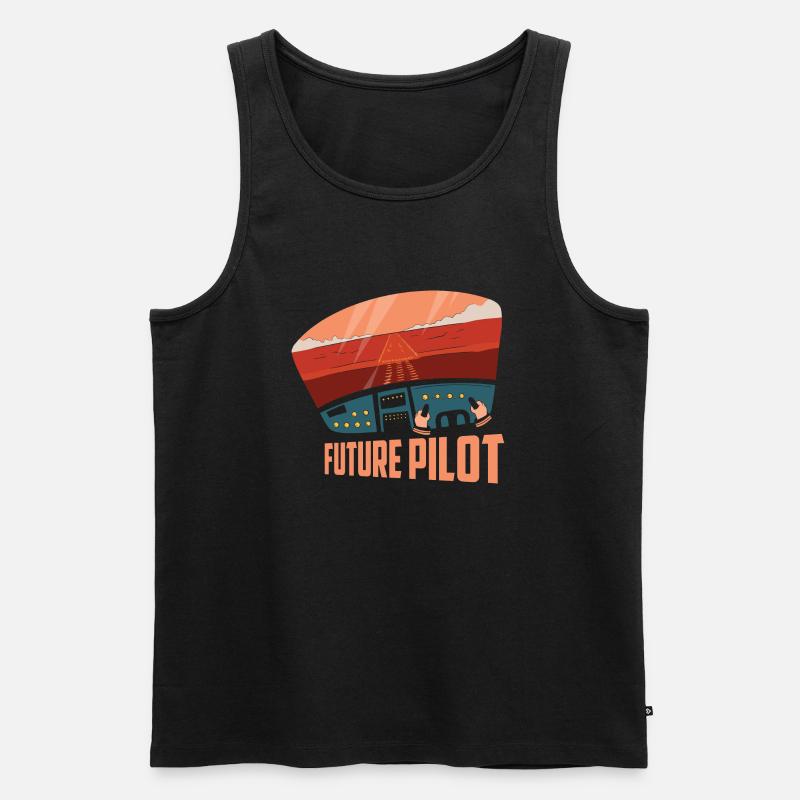 Future Pilot Airline Fly Aviation - Männer Premium Bio Tank Top - Schwarz