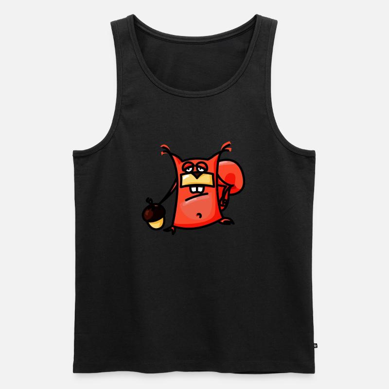 crazy Comic Squirrel - Men's Premium Organic Tank Top - black