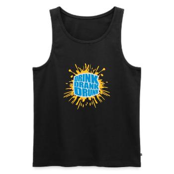 drink drank drunk Zitat - Männer Premium Bio Tank Top - Schwarz - Vorne - AI Model Male 178 light (178cm)