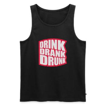 drink drank drunk Zitat - Männer Premium Bio Tank Top - Schwarz - Vorne - AI Model Male 178 light (178cm)