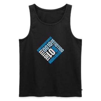 Binary Code Program Language - Men's Premium Organic Tank Top - black - Front - AI Model Male 178 light (178cm)