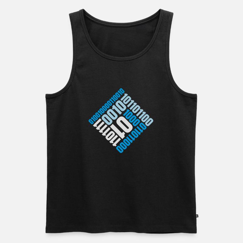 Binär Code Programm Sprache - Männer Premium Bio Tank Top - Schwarz