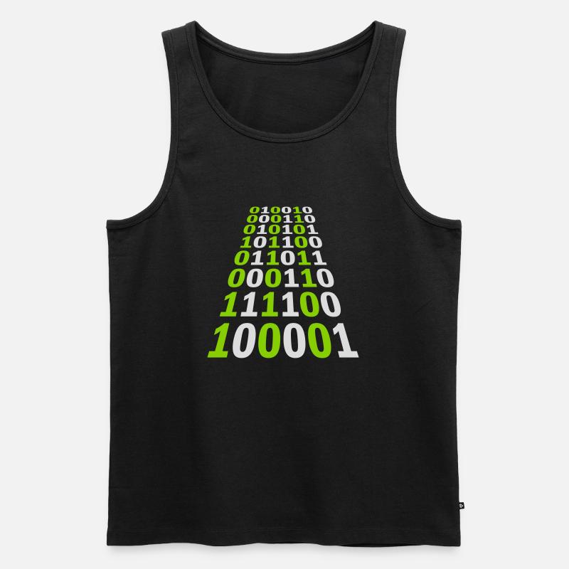 Binary Code Program Language - Men's Premium Organic Tank Top - black