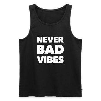 Good vibes - Men's Premium Organic Tank Top - black - Front - AI Model Male 178 light (178cm)