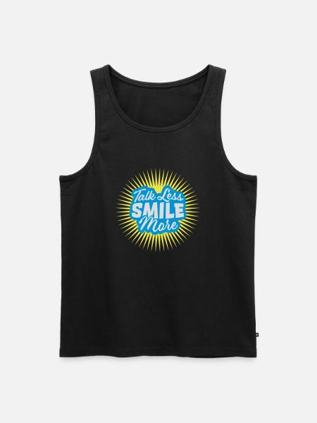 talk less smile more - Men's Premium Organic Tank Top - black