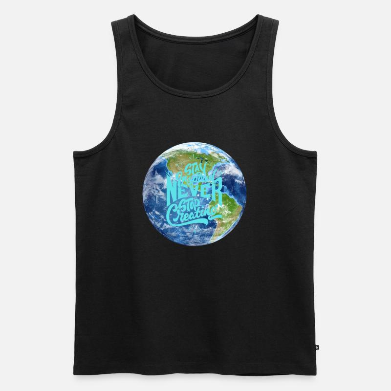 Planet Erde - Männer Premium Bio Tank Top - Schwarz