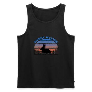 Rabbit Hunter - Männer Premium Bio Tank Top - Schwarz - Vorne - AI Model Male 178 light (178cm)