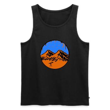 Starry Sky Mountains - Men's Premium Organic Tank Top - black - Front - AI Model Male 178 light (178cm)