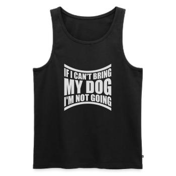 Citation Apportez mon chien - Débardeur bio Premium Homme - noir - Devant - Michal (187cm)